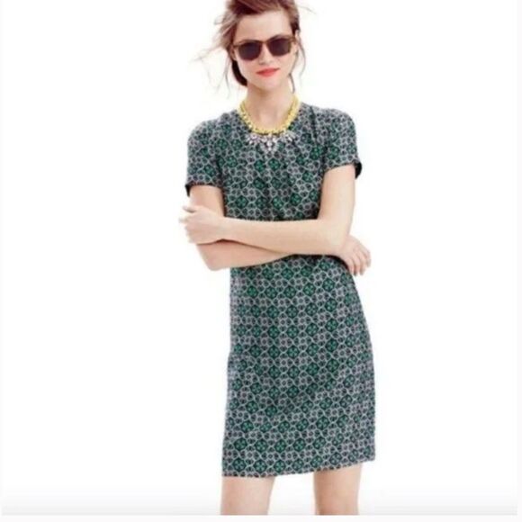 J Crew Silk Swoop Shift Dress Size 00 - Picture 1 of 13